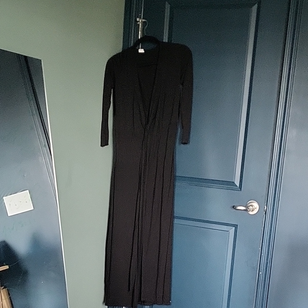 Long Black Wrap Dress